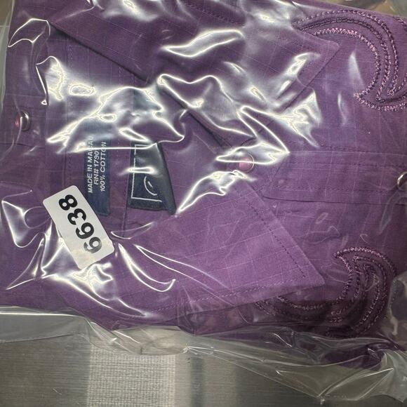 Western Rodeo Shirt Purple Pearl Snap Long Sleeve Arena‎ Shirt Cruel Girl L FLAW - Picture 10 of 10